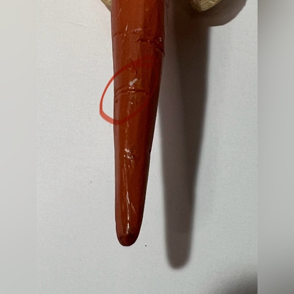 VTG Easter Bunny Rabbit Figurine Laying Down on Carrot Easter Wood - Picture 8 of 8